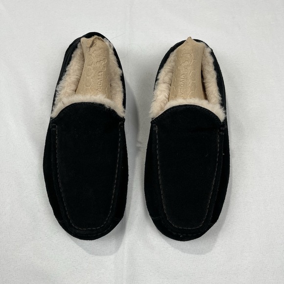 UGG Men's Ascot Slipper Style 1101110 Black Suede Wool Men's Size 9 - Picture 1 of 11